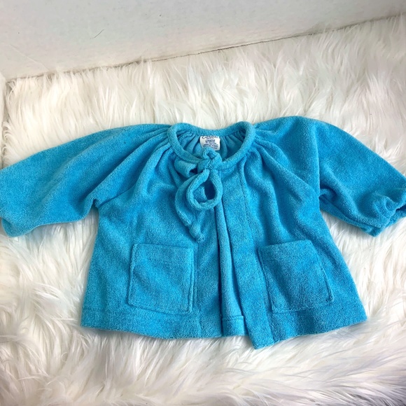 Vintage Carter Baby Sz 12 months Blue Terry Cloth Robe swim Cover Up Bath - Picture 1 of 3